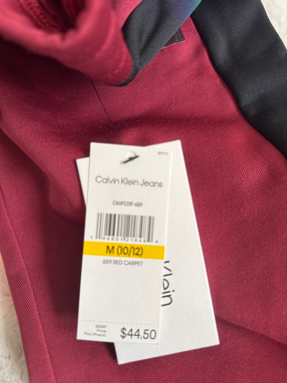 Calvin Klein Kids Maroon Joggers with Black Side Panels - Picture 5 of 6